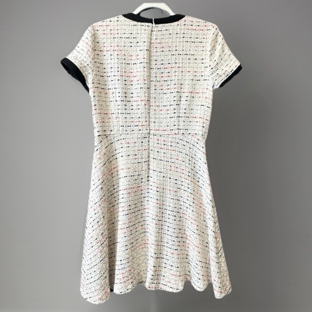 CeCe Tweed Bow Neck Fit Flare A-Line Dress 6 Coquette Preppy - Picture 5 of 16
